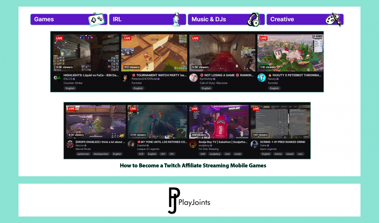 How to Become a Twitch Affiliate Streaming Mobile Games